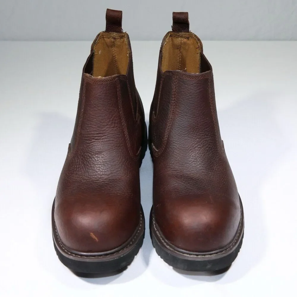 Carhartt CMS4100 Mens Waterproof Chelsea Work Boots 9.5 W Brown Leather Pull on